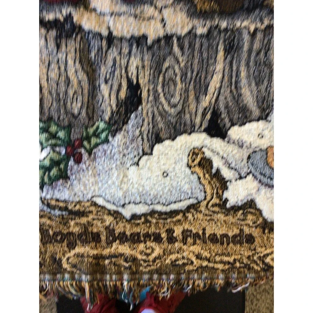 Vintage Boyds Bears & Friends Tapestry Throw Night Before Christmas 64
